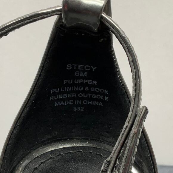 Steve Madden Stecy Silver Pewter Formal Ankle Strap 4" Stiletto Heel Women 6M - Picture 8 of 10